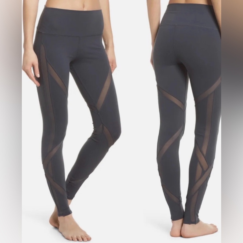 ALO Yoga Grey Epic Mesh Leggings Size Small